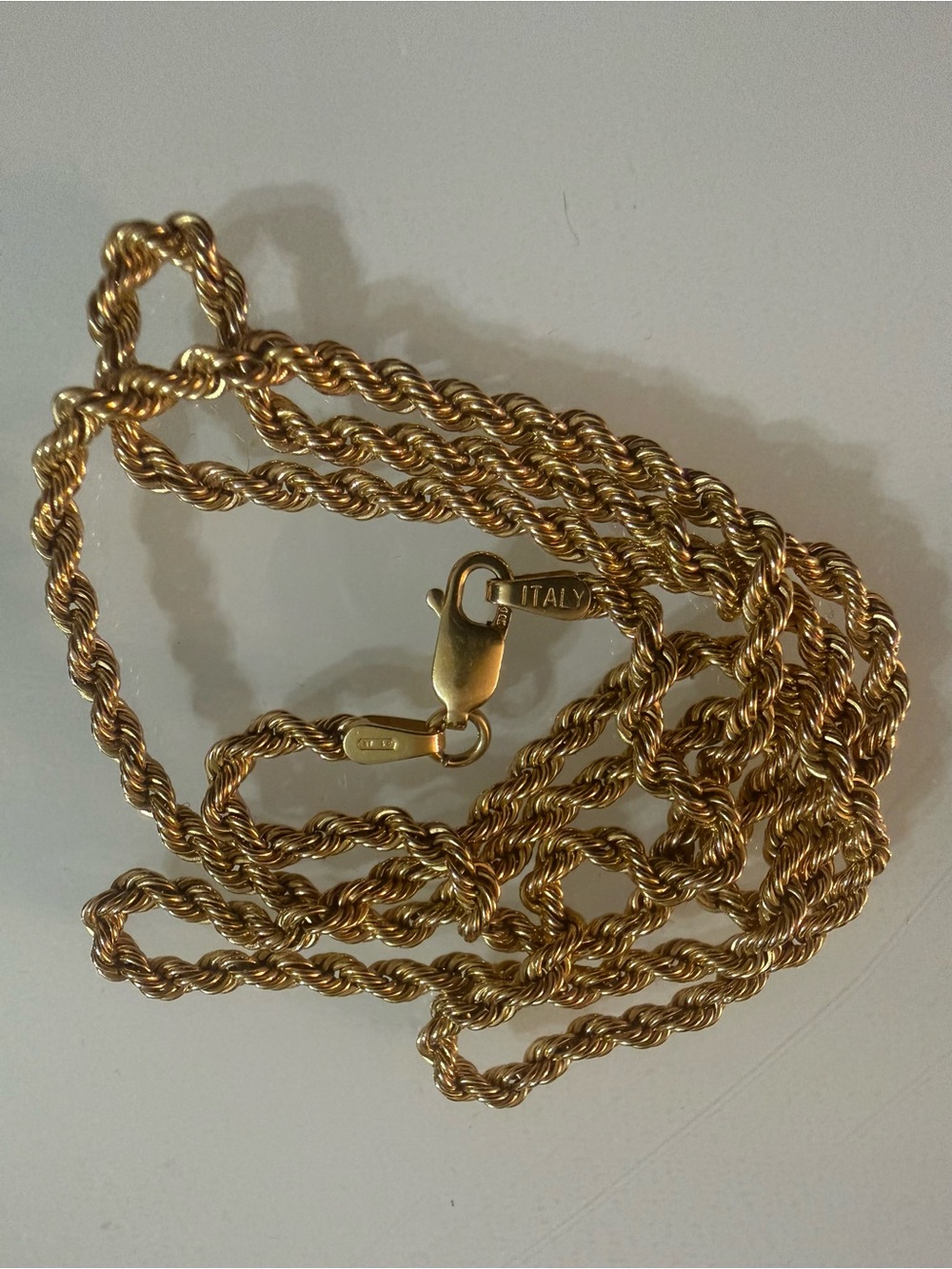 10K Yellow Gold Rope Chain Necklace – Italy – 22” – 4.3g